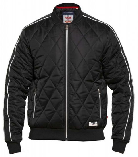 D555 Skipton Quilted Bomber Jacket Black - Jakne - Muške Jakne Veliki Brojevi