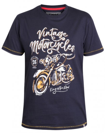 D555 Slater T-shirt Navy - Majice Kratkih Rukava - Muške Majice Kratkih Rukava Veliki Brojevi 