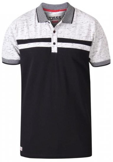D555 Spider Cut And Sew Jersey Polo Black - Polo majice - Muške Polo Majice Veliki Brojevi