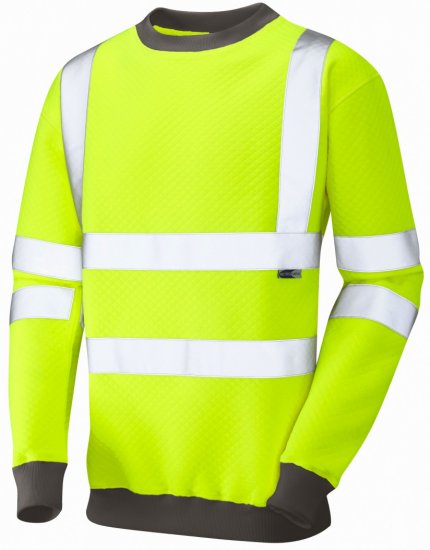Leo Winkleigh Crew Neck Sweatshirt Hi-Vis Yellow - Radna odjeća - Radna Odjeća Veliki Brojevi