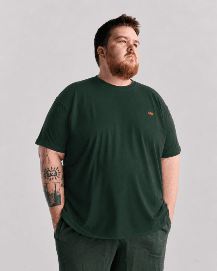 Motley Denim Stockholm T-shirt Racing Green - Majice Kratkih Rukava - Muške Majice Kratkih Rukava Veliki Brojevi 