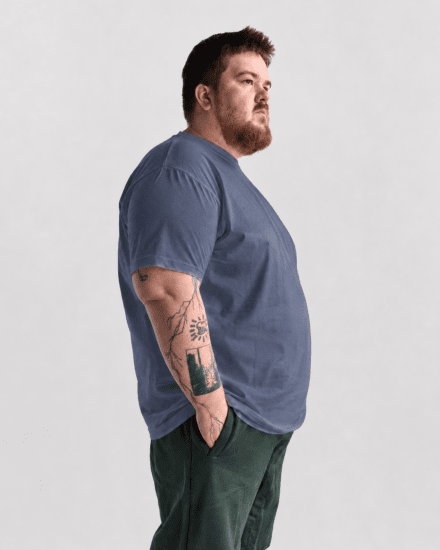 Motley Denim Stockholm T-shirt Light Indigo - Majice Kratkih Rukava - Muške Majice Kratkih Rukava Veliki Brojevi 