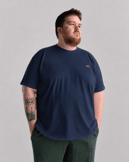 Motley Denim Stockholm T-shirt Dark Indigo - Majice Kratkih Rukava - Muške Majice Kratkih Rukava Veliki Brojevi 