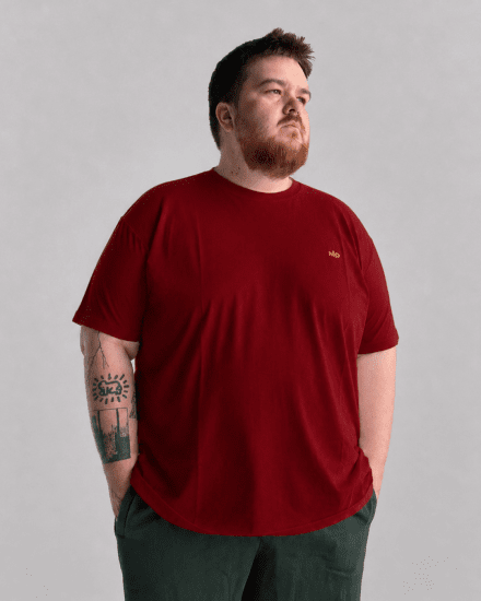 Motley Denim Stockholm T-shirt Red - Majice Kratkih Rukava - Muške Majice Kratkih Rukava Veliki Brojevi 