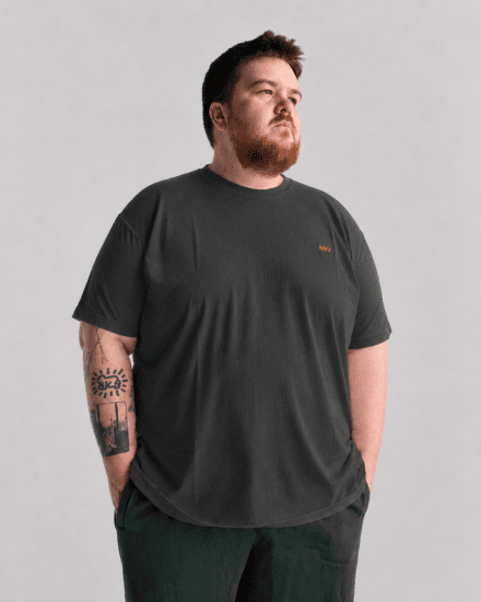 Motley Denim Stockholm T-shirt Charcoal - Majice Kratkih Rukava - Muške Majice Kratkih Rukava Veliki Brojevi 