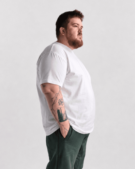 Motley Denim Stockholm T-shirt White - Majice Kratkih Rukava - Muške Majice Kratkih Rukava Veliki Brojevi 