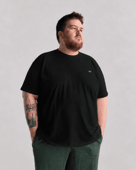 Motley Denim Stockholm T-shirt Black - Majice Kratkih Rukava - Muške Majice Kratkih Rukava Veliki Brojevi 