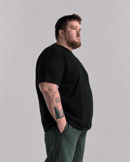 Motley Denim Stockholm T-shirt Black - Majice Kratkih Rukava - Muške Majice Kratkih Rukava Veliki Brojevi 