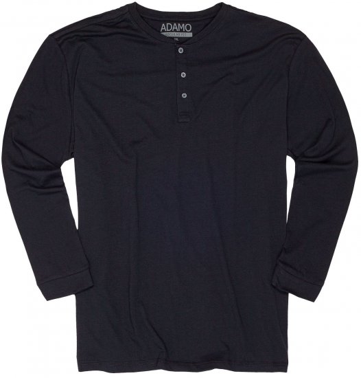 Adamo Sven Regular fit Serafino Long sleeve T-shirt Navy - Majice Kratkih Rukava - Muške Majice Kratkih Rukava Veliki Brojevi 