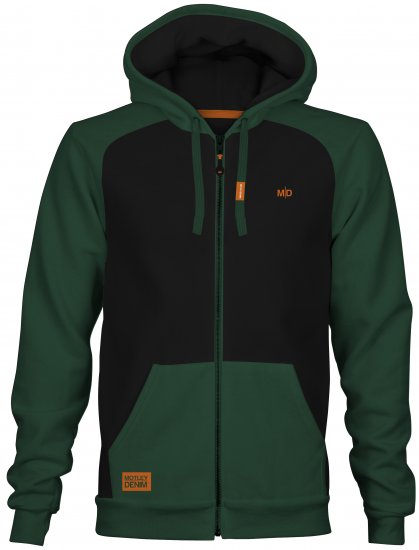 Motley Denim Tallinn Hoodie Black/Racing Green - Puloveri & dukserice - Muške Puloveri & dukserice veliki brojevi