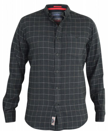 D555 Taylor Long Sleeve Shirt Charcoal - Košulje - Muške Košulje Veliki Brojevi