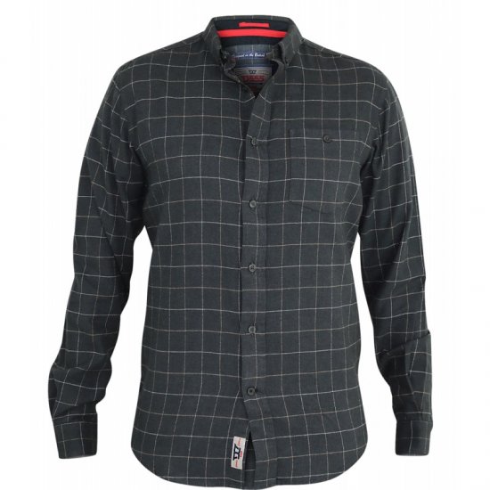 D555 Taylor Long Sleeve Shirt Charcoal - Košulje - Muške Košulje Veliki Brojevi