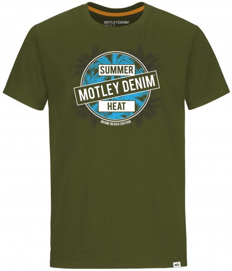 Motley Denim T-shirt Telford Dark Khaki - Majice Kratkih Rukava - Muške Majice Kratkih Rukava Veliki Brojevi 