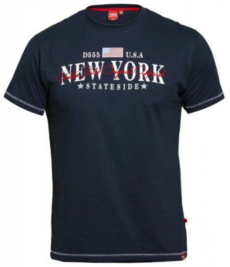 D555 Thornton Embroidery T-shirt Navy - Majice Kratkih Rukava - Muške Majice Kratkih Rukava Veliki Brojevi