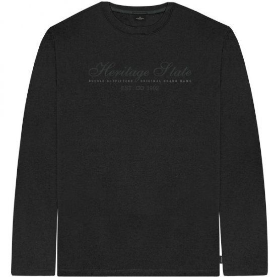 Double Outfitters TS-9171 Long Sleeve T-Shirt Embroidered Black - Majice Kratkih Rukava - Muške Majice Kratkih Rukava Veliki Brojevi 