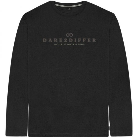 Double Outfitters TS-9172 Long Sleeve T-Shirt Print Black - Majice Kratkih Rukava - Muške Majice Kratkih Rukava Veliki Brojevi 