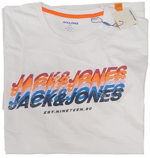 Jack & Jones Tyler T-shirt White - Majice Kratkih Rukava - Muške Majice Kratkih Rukava Veliki Brojevi 