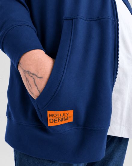Motley Denim Copenhagen Hoodie Royal Blue - Puloveri & dukserice - Muške Puloveri & dukserice veliki brojevi