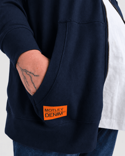 Motley Denim Copenhagen Hoodie Navy - Puloveri & dukserice - Muške Puloveri & dukserice veliki brojevi