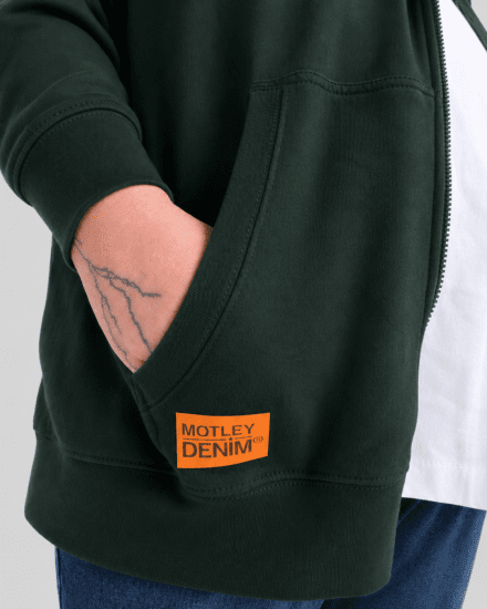 Motley Denim Copenhagen Hoodie Racing Green - Puloveri & dukserice - Muške Puloveri & dukserice veliki brojevi
