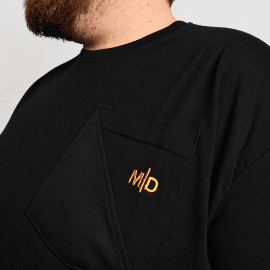 Motley Denim Milan Majica Crna - Majice Kratkih Rukava - Muške Majice Kratkih Rukava Veliki Brojevi 