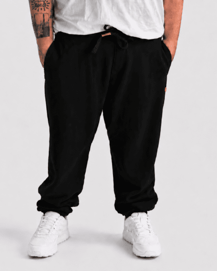 Motley Denim Berlin Sweatpants Black - Sportske hlače & kratke - Muške Trenirke Veliki Brojevi