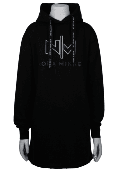 Nora Mikken KADRI WHITE Long Hoodie Black - Puloveri & dukserice - 
