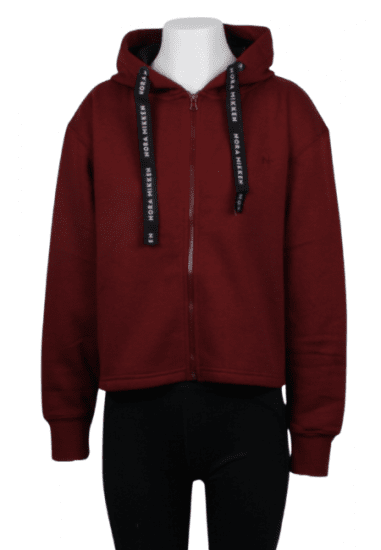 Nora Mikken GERTRUD Cropped Hoodie Burgundy - Puloveri & dukserice - 