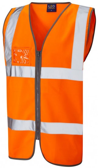 Leo Rumsam Zip Front Waistcoat Hi-Vis Orange - Radna odjeća - Radna Odjeća Veliki Brojevi
