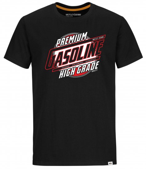 Motley Denim Watford T-Shirt Black - Majice Kratkih Rukava - Muške Majice Kratkih Rukava Veliki Brojevi 