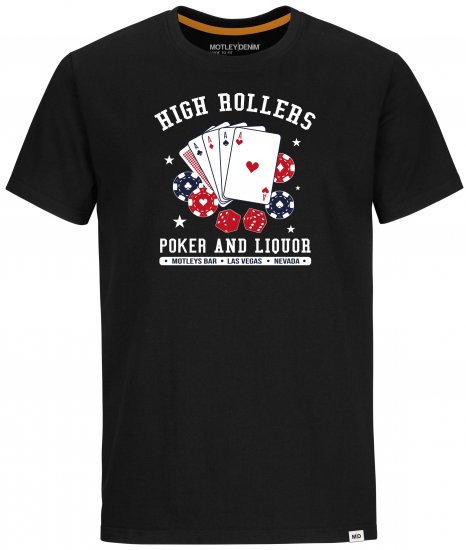 Motley Denim Wells T-shirt Black - Majice Kratkih Rukava - Muške Majice Kratkih Rukava Veliki Brojevi 