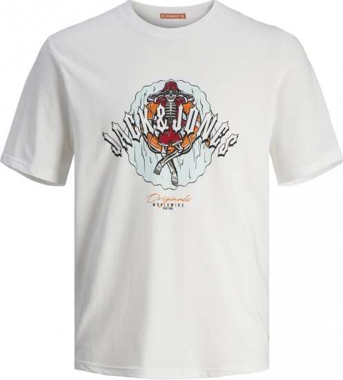 Jack & Jones JORCOCONUT T-shirt Bright White - Majice Kratkih Rukava - Muške Majice Kratkih Rukava Veliki Brojevi 