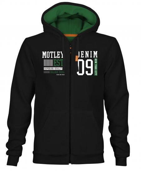 Motley Denim Woking Hoodie Black - Puloveri & dukserice - Muške Puloveri & dukserice veliki brojevi